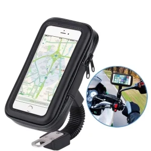 Bolsa suporte telemóvel impermeável fixação espelho moto