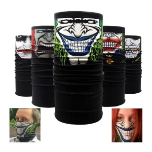 Balaclava Multifuncional com Desenhos Impressos - Gola Máscara Facial para Moto