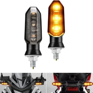 Par de Piscas LED Roscados Dinâmicos para Moto - Indicadores Sequenciais