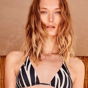 Top biquini triangular sem aro animal print