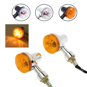 Piscas Redondos com Lâmpada de Filamento - Luz Âmbar Universal 12V