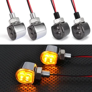 Par piscas LED minimalistas alumínio âmbar 12V