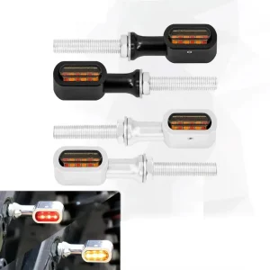 Par de mini piscas homologados harley chopper luz presença travão LED