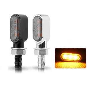 Par piscas minimalistas ambar 3 LEDs metal