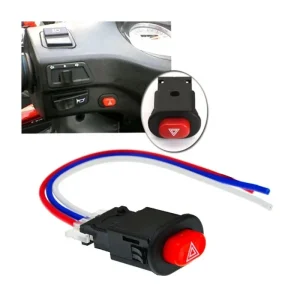 Interruptor 4 Piscas Universal Encastrar - Luz de Emergência para Moto